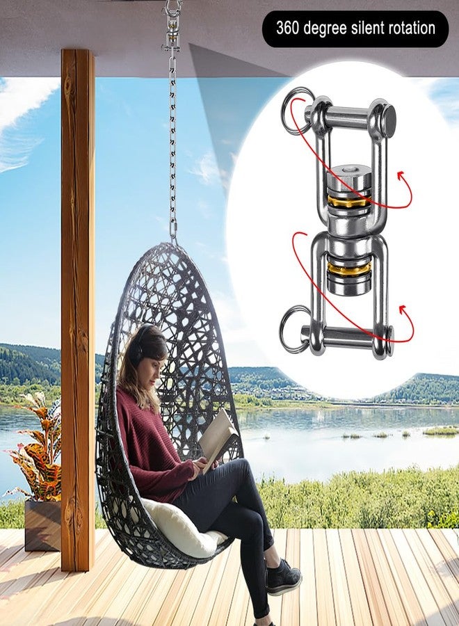 BeneLabel Swivel Hanging Chair, Swing Swivel Bearing Swivel Ball Bearing Heavy Duty Stainless Steel 360 Rotatable Punch Bag Rope Swivel Attachment Eyelet Hook for Yoga Swivel Grill - Image 2