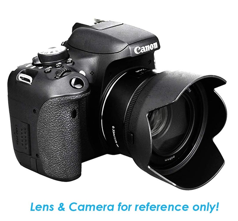 Fotasy Dedicated Flower Bayonet Lens Hood for Canon EF 50mm f/1.8 STM Lens, Canon 50mm 1.8 STM Lens Hood, Replacement of Canon ES-68 II Lens Hood, ES68F, Black - Image 3