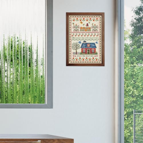 FREEBLOSS Cross Stitch Wall Hanging Kits Stamped Embroidery Starter Kits Pre Printed Stitches Practice Kit with Instructions for Beginners Cross Stitching Decor Joy in The Journey - Image 5