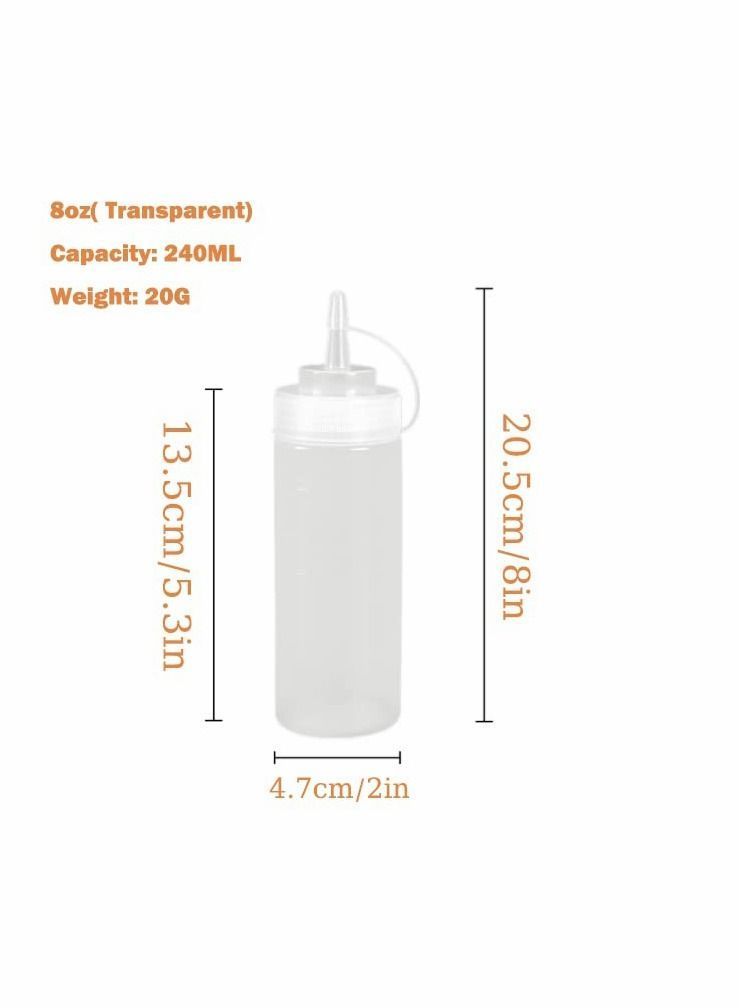 Y&D 4Pcs Squeeze Squirt Condiment Bottles with Cap Lids and Discrete Measurements for Sauce Ketchup Bbq Dressing Paint Workshop Pancake Art Dispenser, Perfect Condiments, Oil, Liquids - 240ml  - Image 2