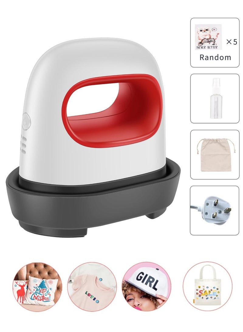 Mini Heat Press Machine T-Shirt Printing Easy Heating Transfer Press Iron Machines for Clothes Bags Hats Pads Blanket Leather Portable HTV Vinyl Projects DIY Home Business - Image 1