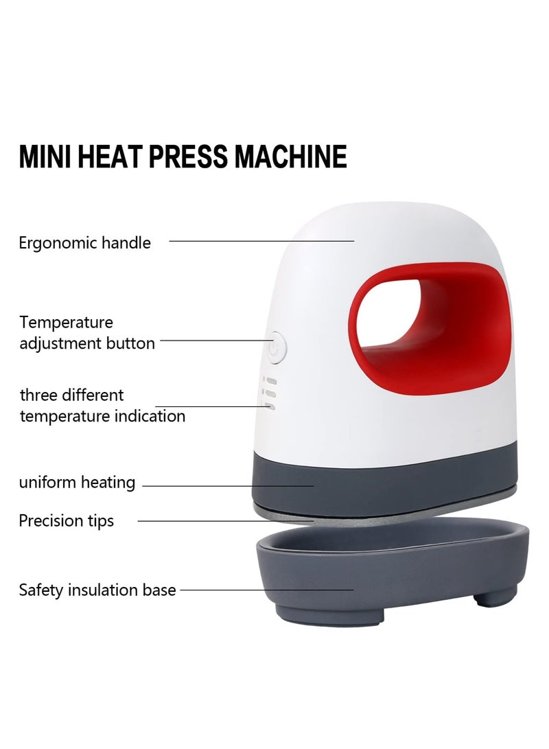 Mini Heat Press Machine T-Shirt Printing Easy Heating Transfer Press Iron Machines for Clothes Bags Hats Pads Blanket Leather Portable HTV Vinyl Projects DIY Home Business - Image 2