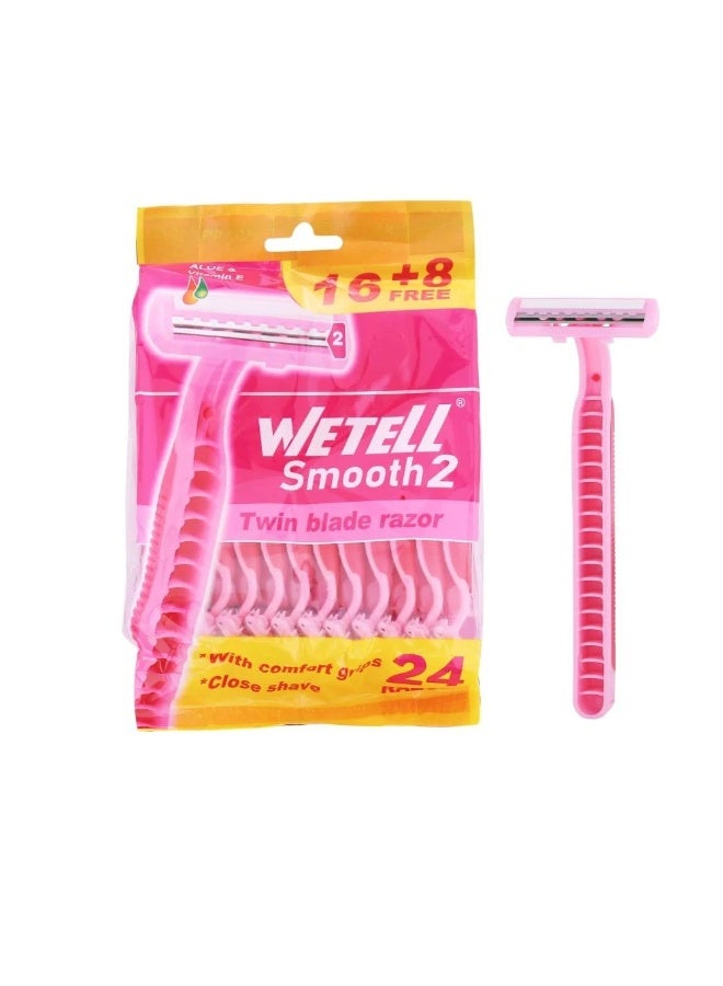 وي تيل شفرات حلاقة للاستخدام الفردي – 24 قطعة بنعومة وكفاءة - Image 1