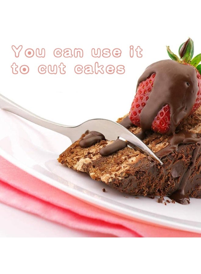 Cake Forks Set of 10 Silver Stainless Steel Small Dessert Fruit Forks 14.2cm for Home Kitchen Restaurant Use - Image 5