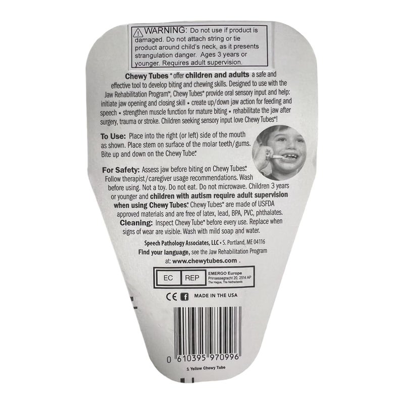 Chewy Tubes Sensory Teether  Yellow  2 Count - Image 2