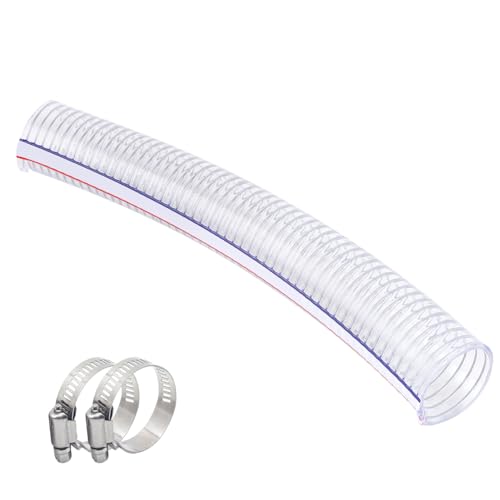 QuQuyi 2 Inch ID x 2-1/4 Inch OD Heavy-Duty Steel Wire Suction PVC Flexible Tubing High Pressure UV Chemical Resistant Thick Vinyl Hose Tube, 1.3 FT - Image 1