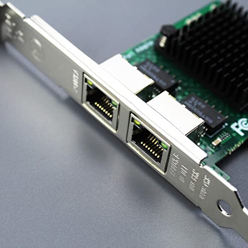 GLOTRENDS LE8202 2-Port PCIe Network Card for Desktop PC, 1000/100/10Mbps Gigabit Ethernet RJ45 LAN Port, PCIE X1 Interface, Regular & Low Profile Bracket - Image 3