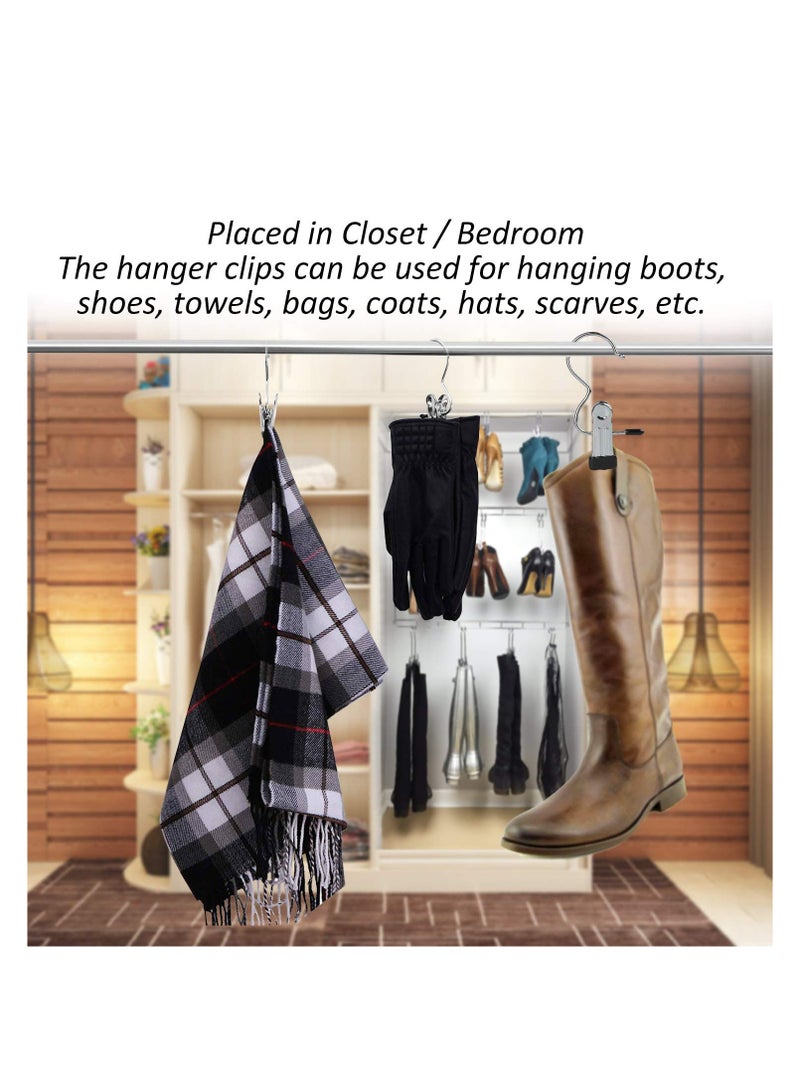 SYOSI 20 Pcs Laundry Hooks Boot Hanger Hold Clips, Portable Stainless Steel Boot Hangers Hanging Clothes Pins for Closet Travel Home - Image 2
