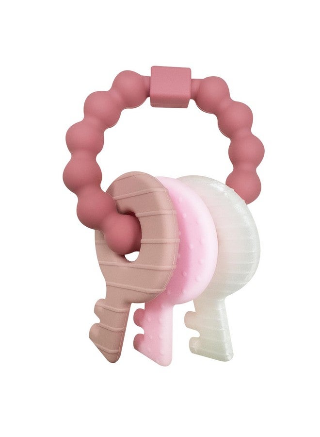 YAPROMO Teething Keys for Baby 3-18 Months, Infants/Toddlers Sensory Chew Toys, Cute Teether Keys for Baby Girl, Soft Silicone Teether Toys BPA Free - Image 1