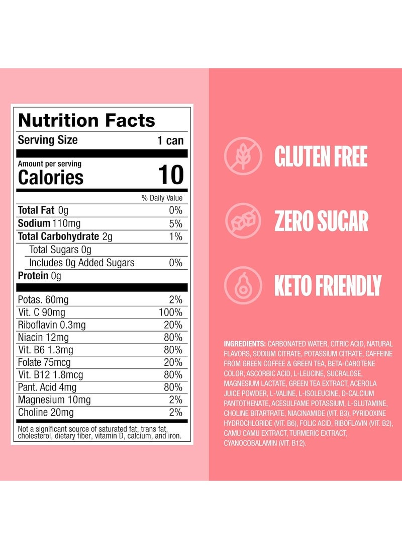 ZOA Energy Drink,  White Peach 12 Fl Oz - Zero Sugar Vitamins Antioxidants Electrolytes Natural Caffeine (Pack of 1)  - Image 4