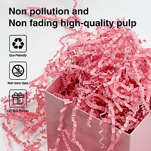 Corlcol 200g(7oz) Crinkle Paper Filler for Gift Baskets Box Paper Shreds Decoration for Mother's Day, Weddings, Christmas(Pink) - Image 2