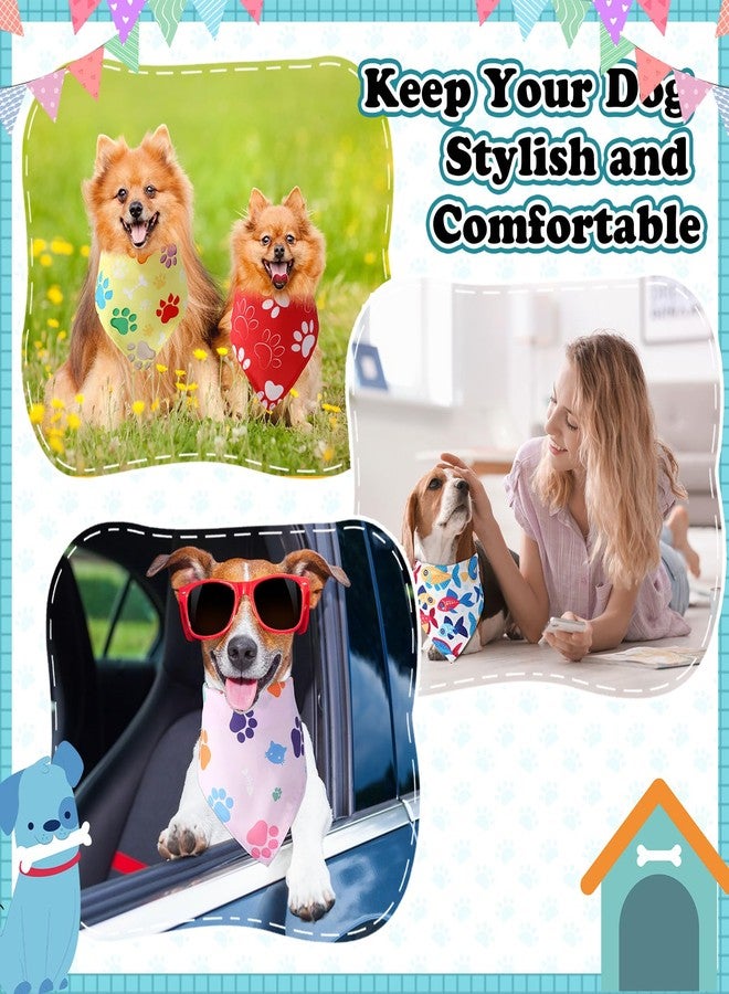 Bulyoou 120 Pcs Paw Dog Bandanas Bulk Bone Pet Bandanas Dog Handkerchiefs Summer Scarf Bibs Triangle Bibs Adjustable Kerchief Pet Grooming Costume Accessories - Image 5