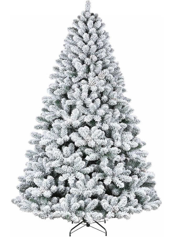 5FT - 1.5 Meter SNOW Artificial Christmas Tree 1200 Tips Xmas Tree With Sturdy Metal Stand – Easy Assembly Artificial PVC Christmas Tree For for Home, Office, Party,New Year Christmas Decoration - Image 1