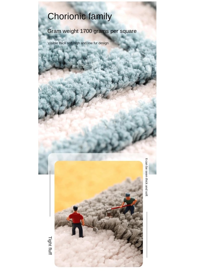 Bluejw 1-Piece Size Is 50x80 Cm Wind Flocking Floor Mat Living Room Carpet Entrance Door Mat Bathroom Anti-Skid Mat Bathroom Kitchen Foot Mat - Image 2