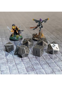 Metallic Dice Games Dice Games 16Mm Metal Polyhedral Dnd Dice Set: Antique Silver Role Playing Game Dice For Dungeons And Dragons  - Image 5
