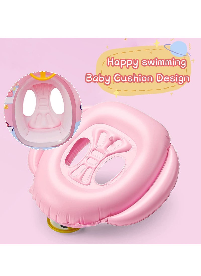 Excefore Baby Swimming Float Kids Inflatable Floater with Funny Steering Wheel Horn Safety Seat Anti Flip Toddlers Summer Swim Tool for Ages 1-5 Years Max Weight of 50lbs  - Image 3