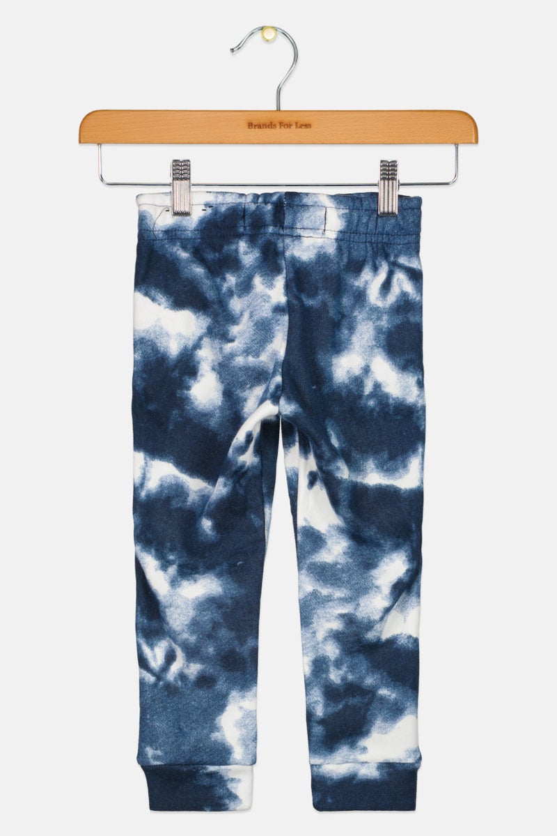 brooklyn Toddlers Boy Drawstring  Tie Dye Sweatpants, Navy - Image 2