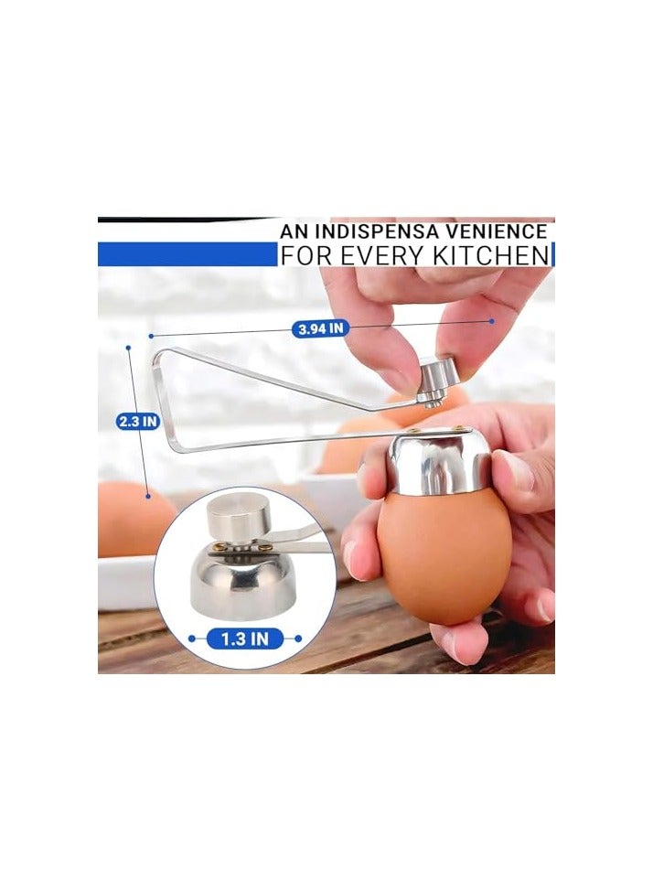 erorex Stainless Steel Egg Topper Cutter Tool,Quail Egg Cutter Egg Shell Breaker Egg Cracker Tool, Egg Opener Topper Cutter Egg Shell Opener And Hard Boiled Egg Peeler Kitchen Gadgets Egg Hammer To - Image 2