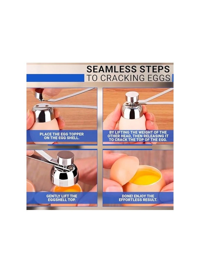 erorex Stainless Steel Egg Topper Cutter Tool,Quail Egg Cutter Egg Shell Breaker Egg Cracker Tool, Egg Opener Topper Cutter Egg Shell Opener And Hard Boiled Egg Peeler Kitchen Gadgets Egg Hammer To - Image 4