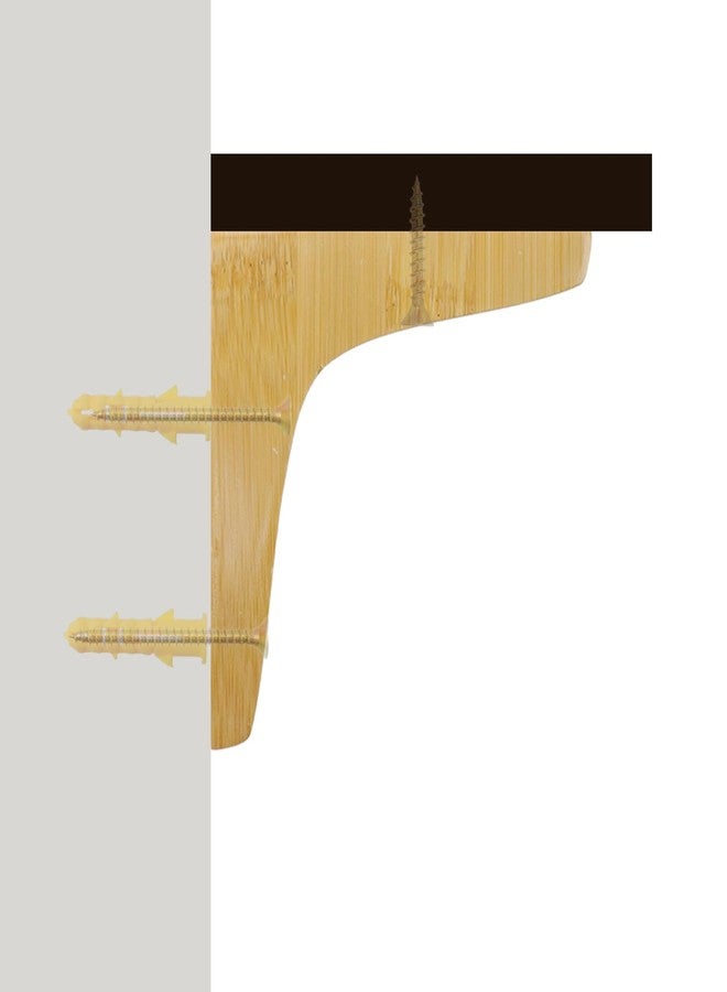 Antrader 2PCS Wooden Shelf Brackets,Solid Wall Mount Wood Shelf Bracket,Wood Triangle Bracket,L Shape Shelf Holders Include Mounting Screws,3.74"×3.74"×0.79",Light Brown - Image 5