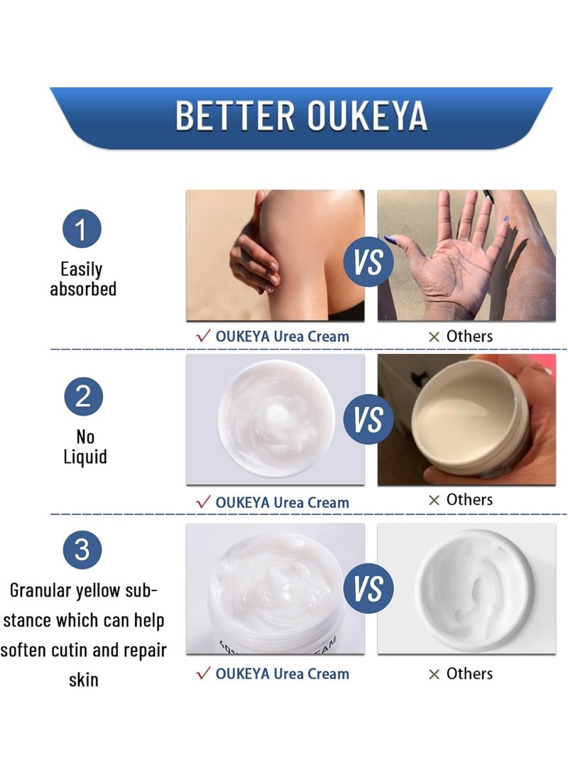 OUKEYA Urea Cream 40 Percent Urea Foot & Hand Cream for Cracked Heels and Dry Skin Urea Lotion for Deep Moisturizing Callus Remover Nourishes Soften Foot Moisturiser for Women&Men Maximum Strength - Image 3