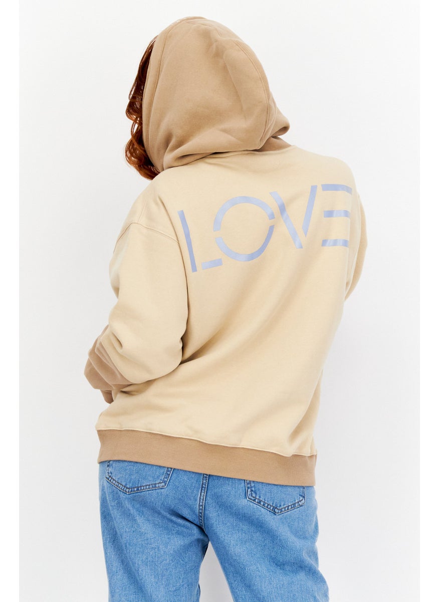 ESPRIT - Women Hooded Plain Sweatshirt, Brown - Image 1