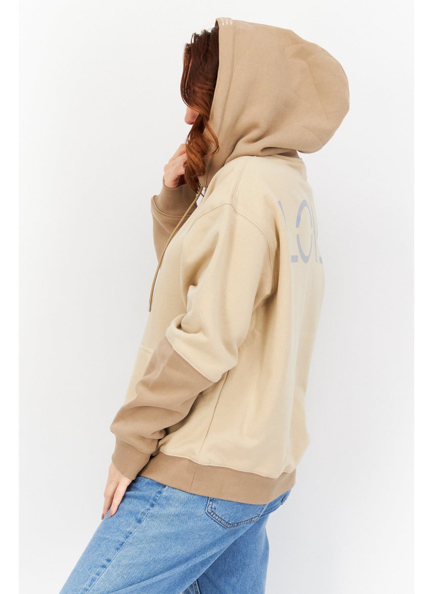 ESPRIT - Women Hooded Plain Sweatshirt, Brown - Image 1