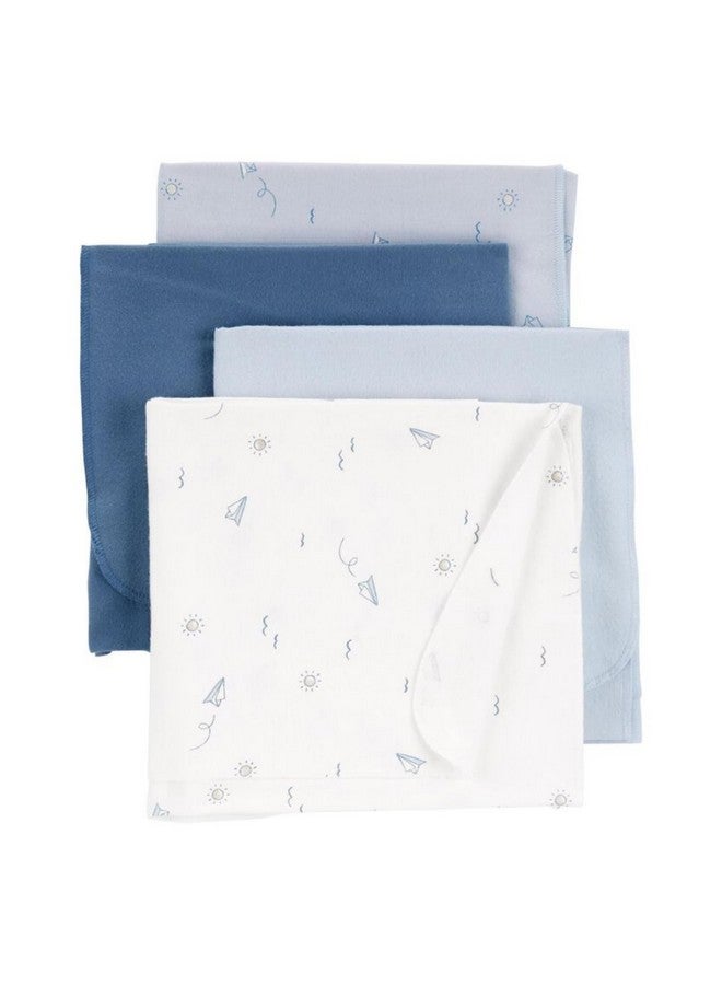 Carter's Baby 4-Pack Receiving Blankets (Blue) - Image 1