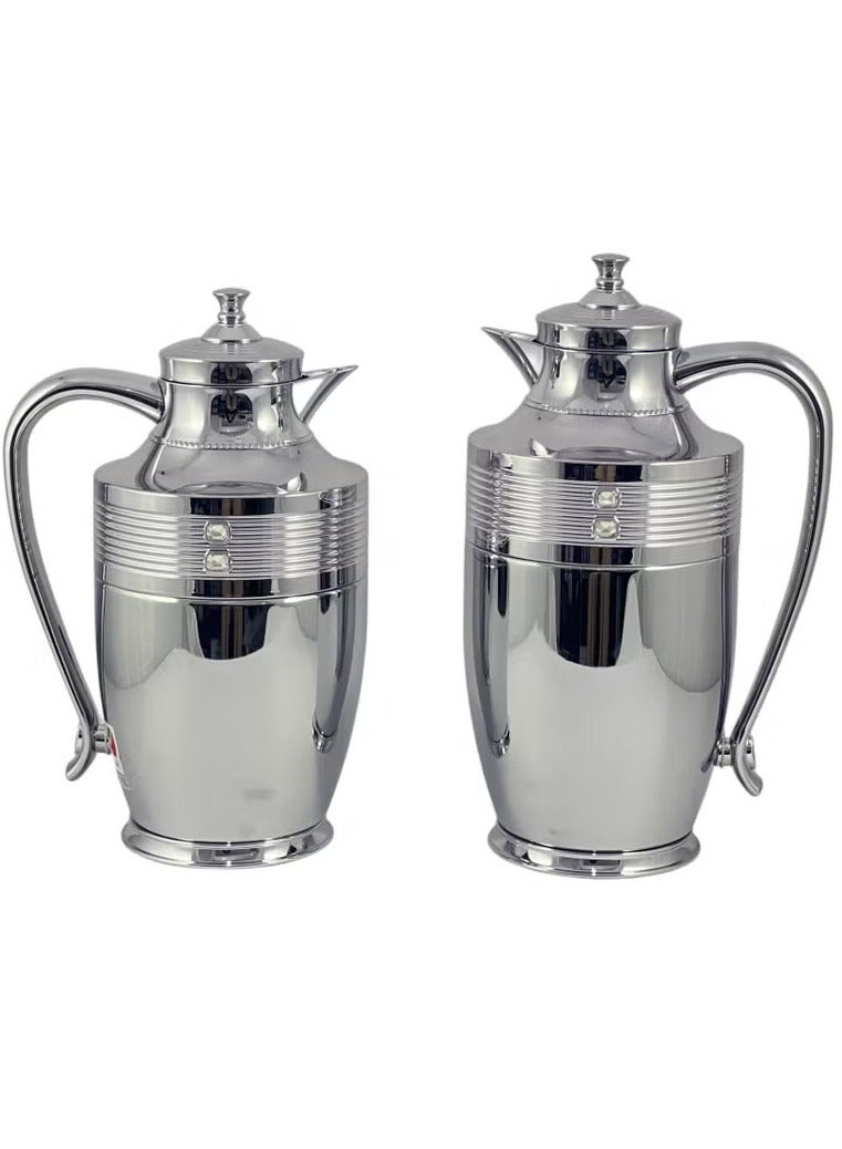 Homemaker 2-Piece Stainless Steel Flask Set – 0.75L & 1L | Durable & Sleek Silver Thermal Bottles for Hot & Cold Beverages | Ideal for Home, Office & Travel - Image 2