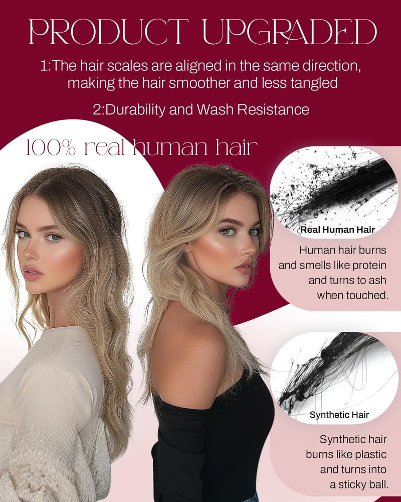 Moresoo Sew in Hair Extensions Real Human Hair Blonde Highlights Remy Human Hair Weft Extensions Medium Brown with Blonde Sew in Weft Hair Extensions Human Hair 100g 18 Inch - Image 4