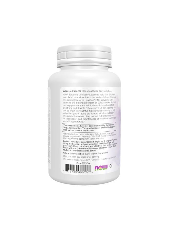 NOW Solutions, Hair, Skin and Nails, Clinically Advanced, Support with Clinically Tested Cynatine®, 90 Veg Capsules