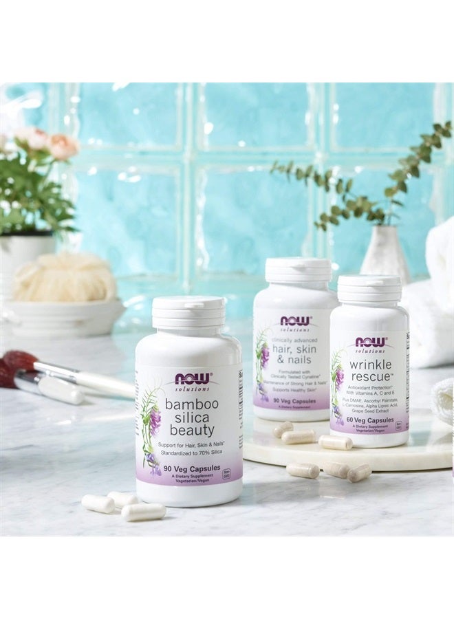 NOW Solutions, Hair, Skin and Nails, Clinically Advanced, Support with Clinically Tested Cynatine®, 90 Veg Capsules