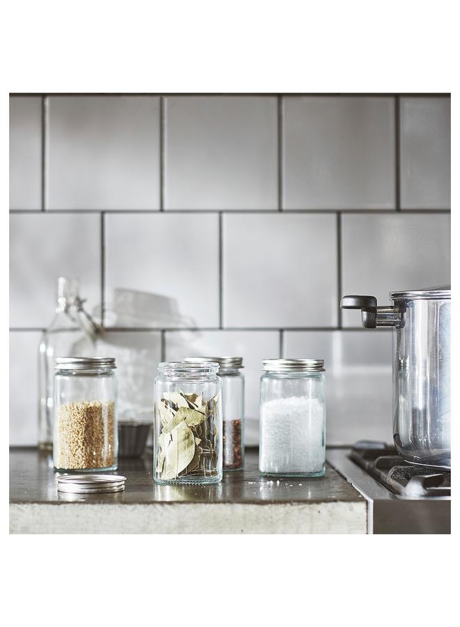 زبون برطمان توابل، زجاج شفاف/فولاذ مقاوم للصدأ، سعة 35 مل - Image 3