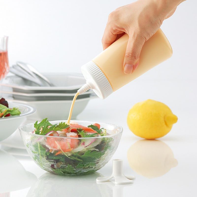 Cozron Cozron Plastic Porous Squeeze Squirt Bottle Flexible Dispenser Wide Mouth Container Bottle with Attached Cap, Sauce Bottle for Ketchup, Oil, Sauces, Salad Dressing, Transperant, 350ml(Multicolor) - Image 5