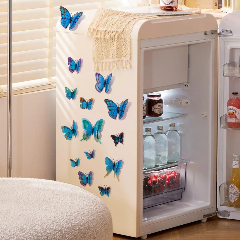 ساوروبيب Saoropeb 3D Butterfly Wall Decor 24 PCS Double Layer Butterfly Decorations for Party Decorations Decor Decord Siler Screperator Scense (Blue) - Image 4