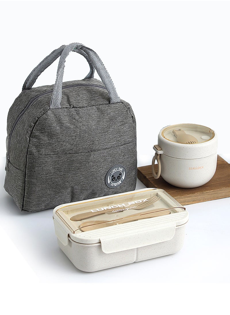 Lunch Box Adults，Leak-proof Bento Box for Kids, Lunch Box Containers Durable for On-the-Go with Lunch Bag, Soop Cup, Spoon, Forks, Minimalist Design Food Storage Box (Khaki Set） - pzsku/Z60823486BFA6726BDE9AZ/45/_/1727885945/d40556c5-0c8e-43e0-aecd-0d77624cccf7