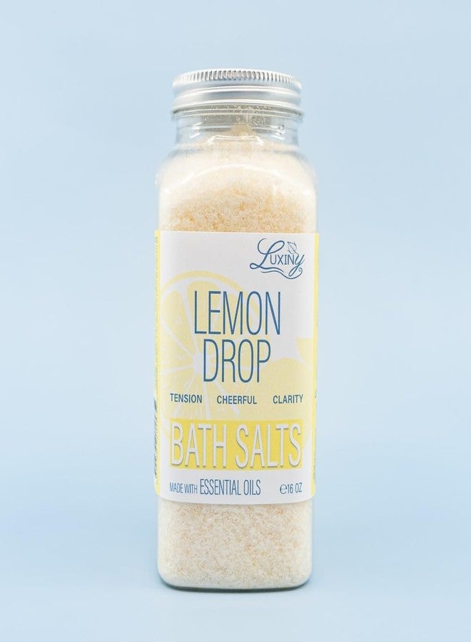 Luxiny Bath Salts for Women, Relaxing Sea Salt Bath Soak with Moisturizing Almond Oil and Essential Oils, Made in The USA by Luxiny, 16 oz. (Lemon Drop) - Image 1