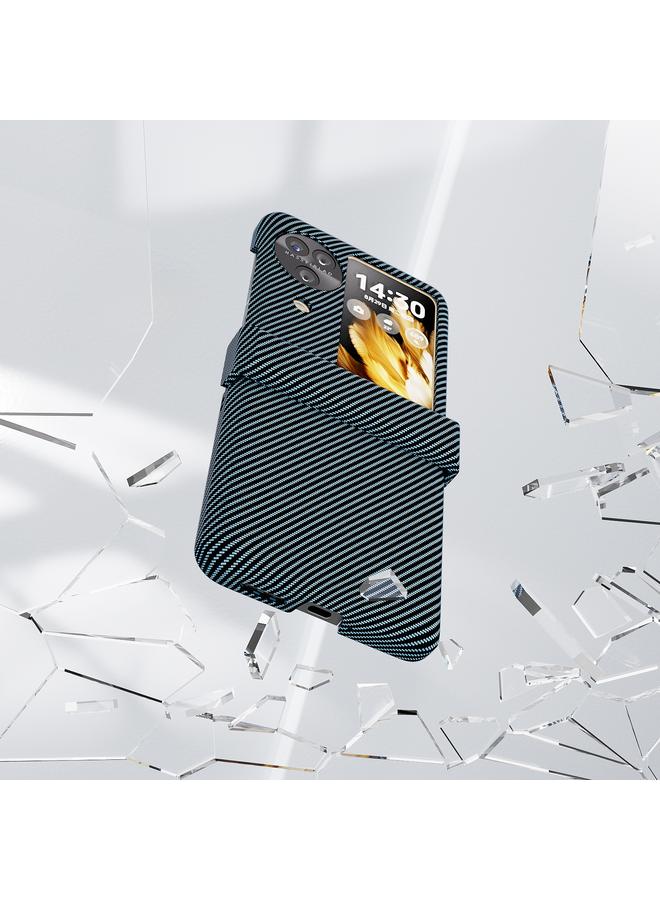 S-TOP Case For OPPO Find N3 Flip 3 in 1 All-inclusive Decal Carbon Fiber Texture Protective Phone Case - Image 4