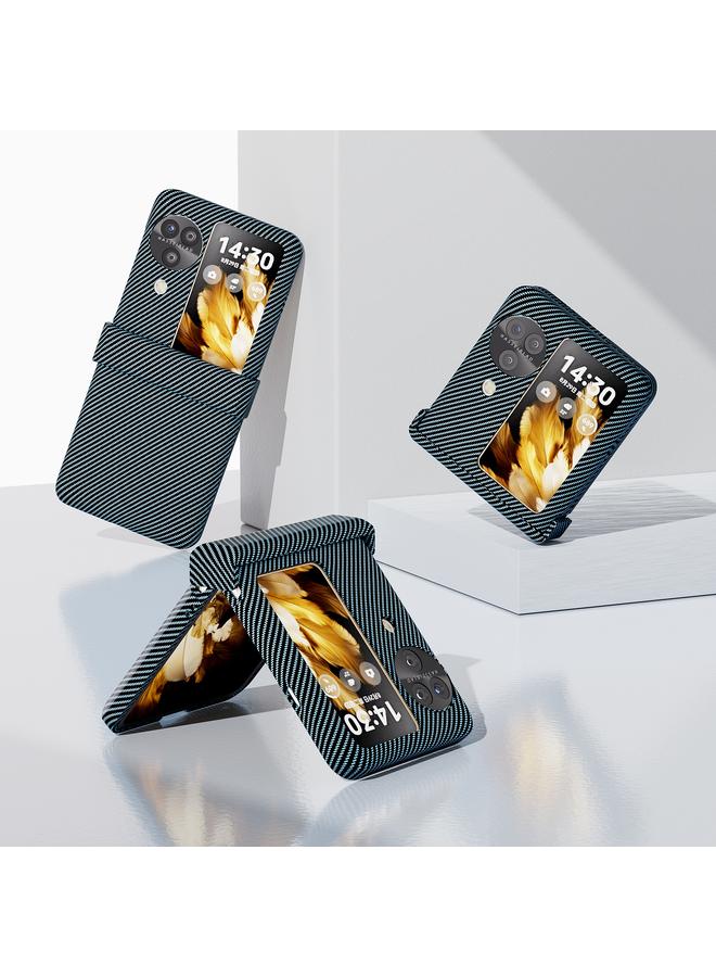 S-TOP Case For OPPO Find N3 Flip 3 in 1 All-inclusive Decal Carbon Fiber Texture Protective Phone Case - Image 3