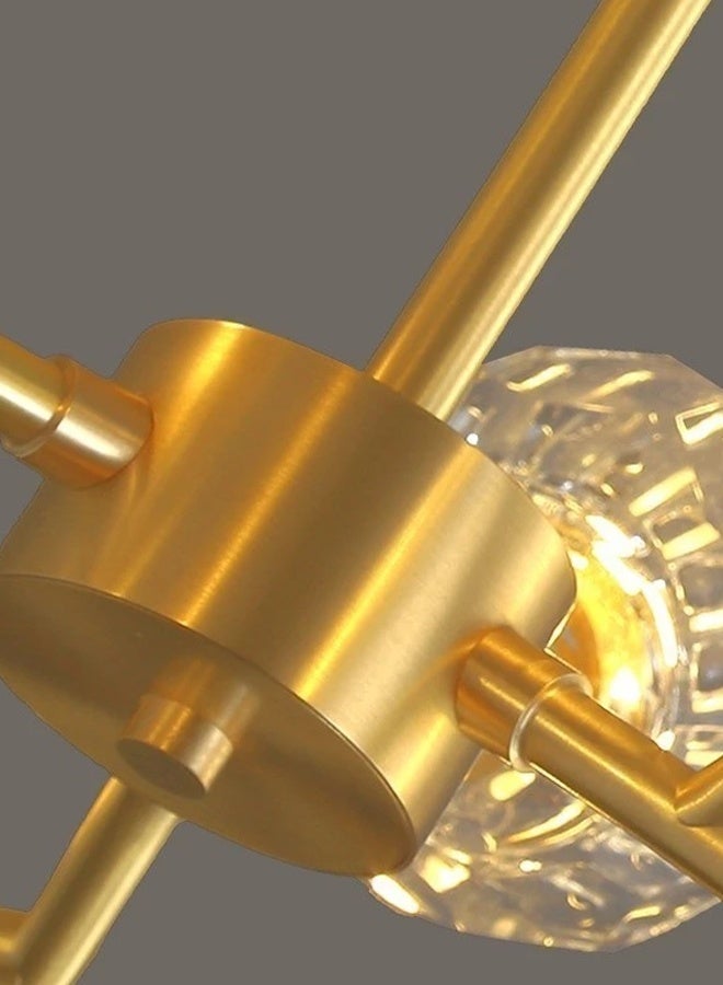 Light luxury full copper living room crystal chandelier post-modern minimalist restaurant master bedroom study corridor balcony chandelier molecular lights crystal magic bean lamps - Image 5