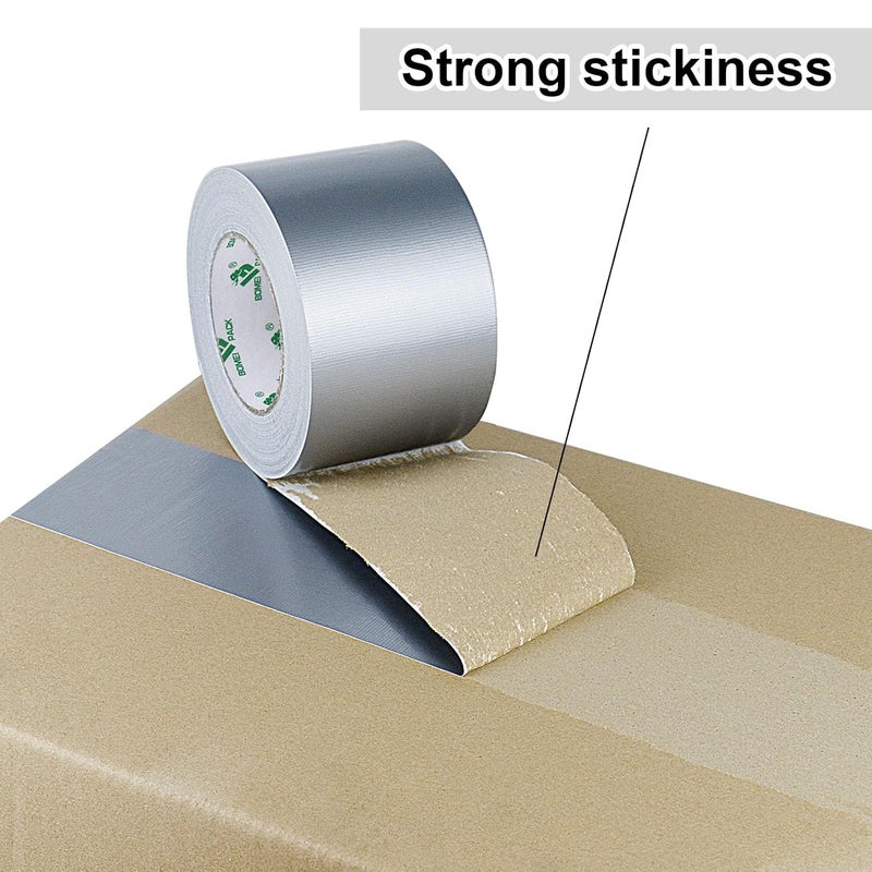 BOMEI PACK 1 Roll Silver Duct Tape Reinforced 75mm x 50m Sticky Heavy Duty Grey Gaffer Tape 3 Inch for Pipelines Fixing Repairing bindling,DIY Craft Labeling - Image 5