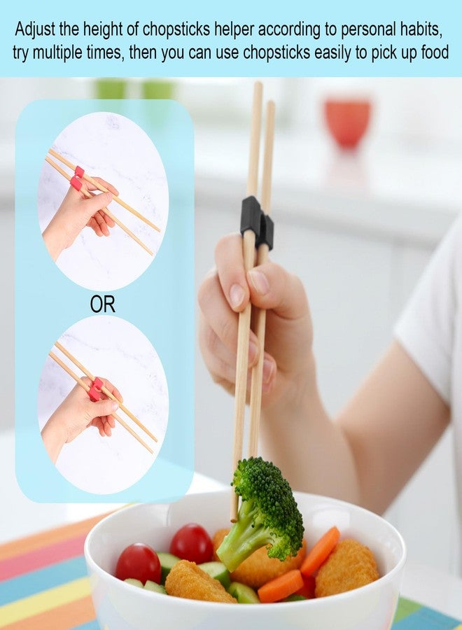 Quilax 10 PCS Chopstick Helper, Reusable Chopstick Trainer with Hinges, Training Chopsticks for Many Age Adult Beginner Trainers Learner Practice (Black, Red) - Image 5