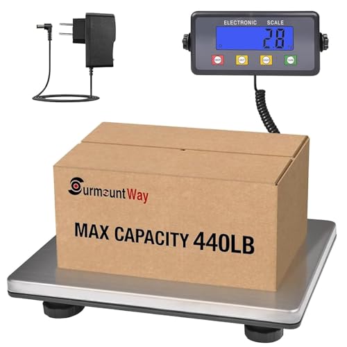 Surmount Way SurmountWay Large Shipping Scale, 440lb/0.2lb Digital Postal Scale with Tare/Count/Auto-Off Function, High Accurate Shipping Scale for Packages,Small Business,Luggage,Warehouse,Home (15.3"x11.8") - Image 1