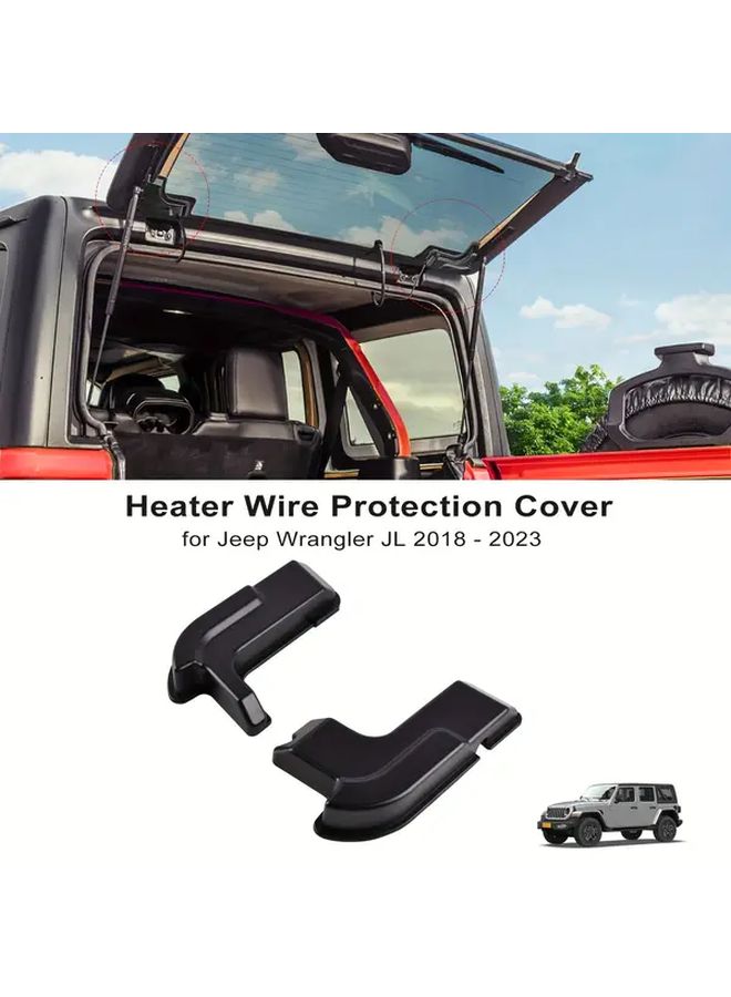 For Jeep Wrangler JL 2018-2024 2pcs Heater Wire Protection Cover Black Trim - Image 1