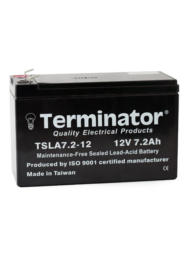 TSLA Terminator TSLA‑12‑7.2 – 12 V 7.2 Ah Sealed Lead‑Acid (SLA) Battery - Image 1