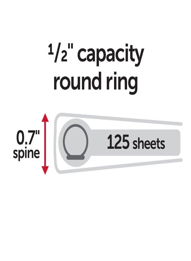 Just Basics Round-Ring View Binder, 1/2" Rings, 61% Recycled, Black, Pack Of 12 Binders - Image 4