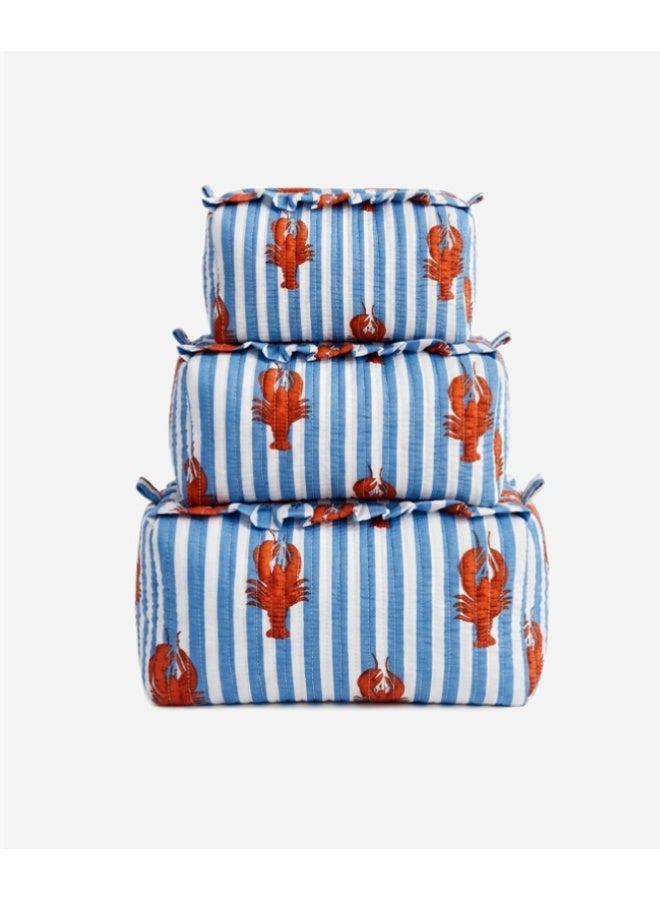 BU Towels BU Lobster Pouch, Set of three, Hand-printed, Designed for travel, pool days, and everyday use - Image 1