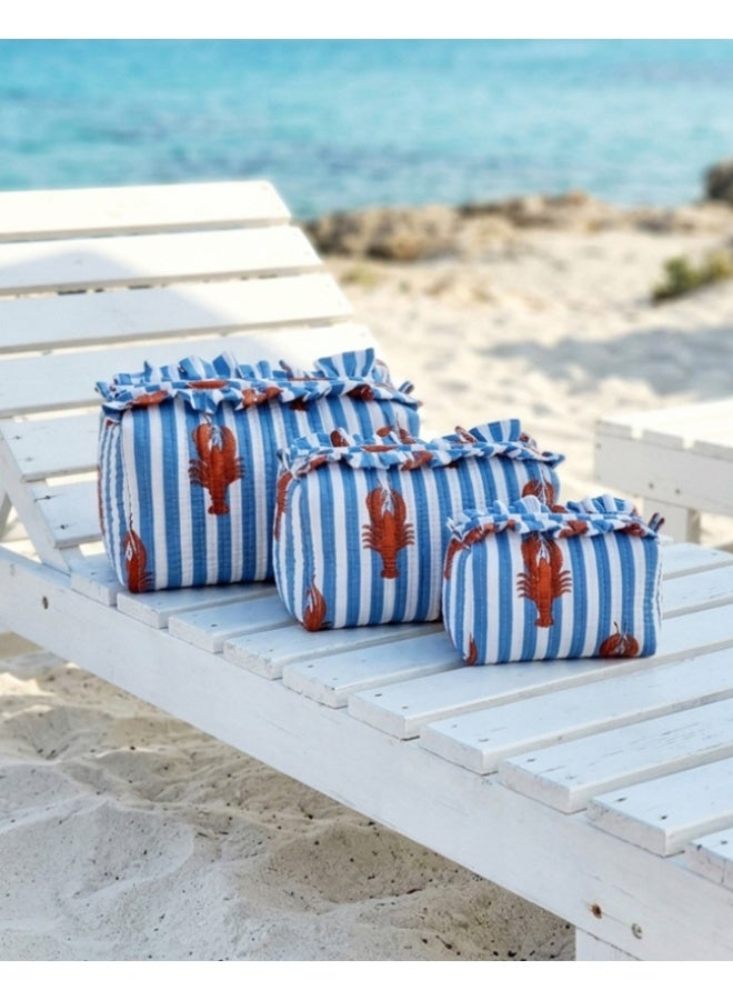 BU Towels BU Lobster Pouch, Set of three, Hand-printed, Designed for travel, pool days, and everyday use - Image 3