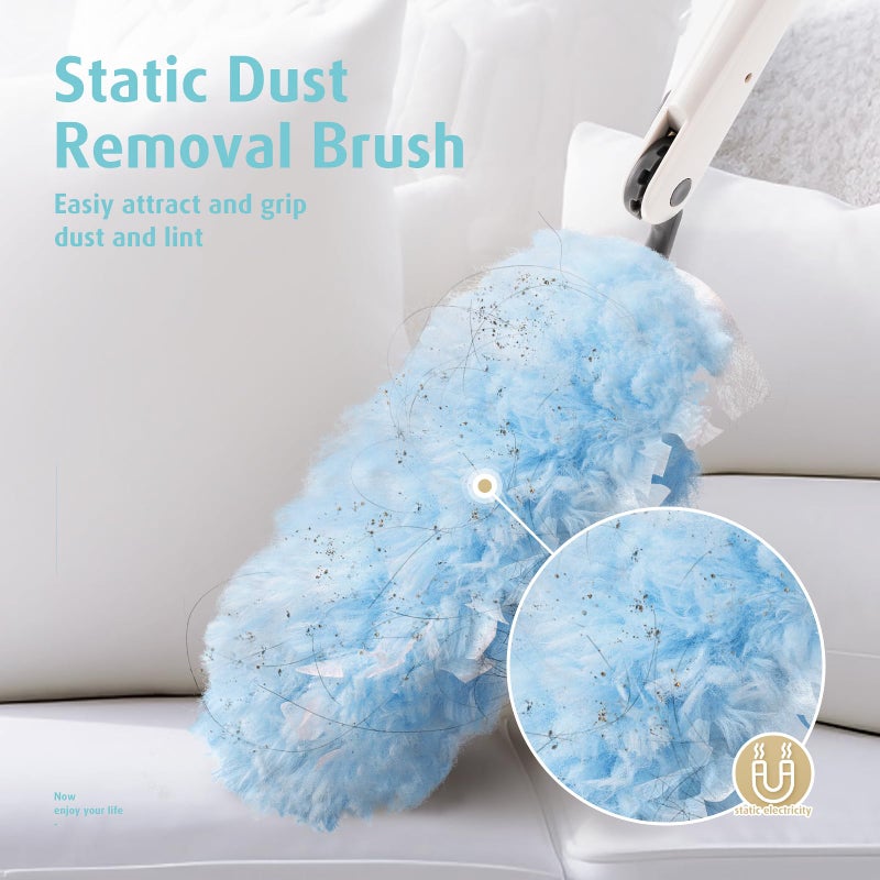 AIR U+ 30 Count Heavy Duty Duster Refills with 3 ft Extendable Handle Starter Kit, Compatible with Swiffer Disposable Microfiber Feather Dusters for Cleaning Home - Image 5
