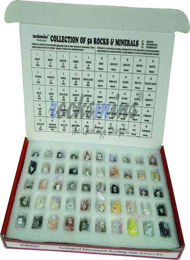 rocksmins Rm50Pta Collection of 50 Rocks & Minerals for Education Samples Collections Introductory Activity Geology Earth Science - Image 5